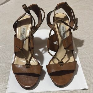 Jimmy Choo Brown Leather Stiletto Heels Size 9.5